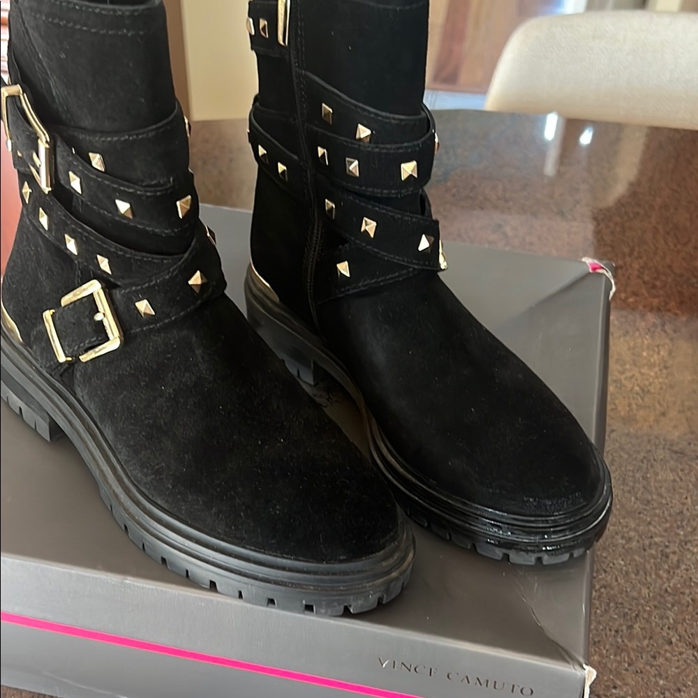 Vince Camuto Black Studded Women's Boots